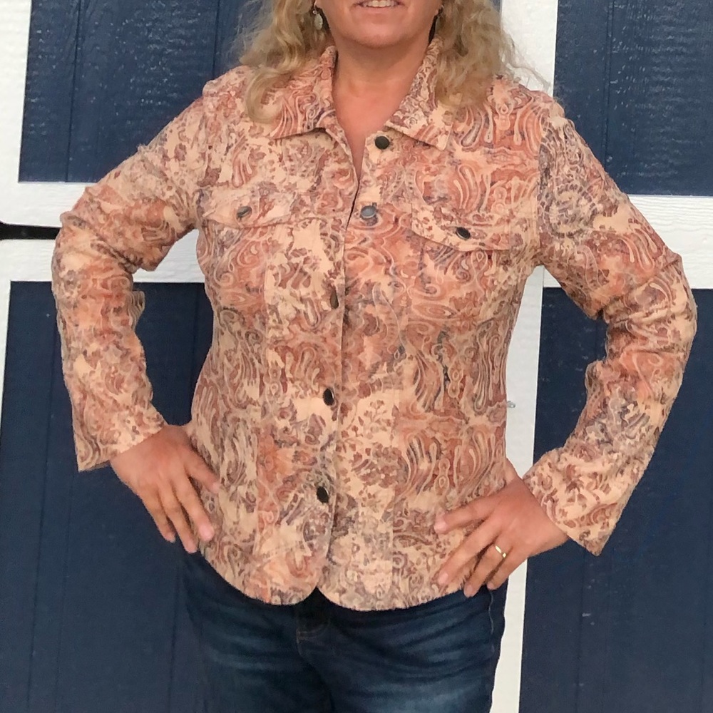 Analogy Jacket Size Large Print in Fall Colors